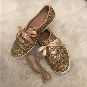 Kate Spade Rose gold glitter Keds